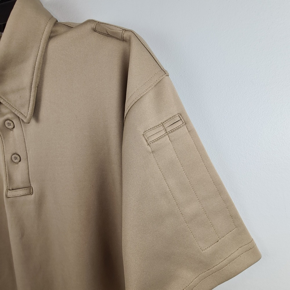 Propper Mens F5341 Tactical Polo Shirt Tan Short Sleeve Mic Clips Size Medium - Picture 10 of 11